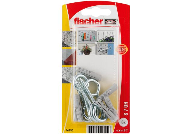 Packaging: "fischer Bucha de expansão S 7 OH com gancho para os olhos"