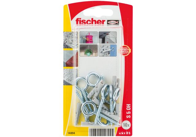 Packaging: "fischer Expansion plug S 5 OH with eye hook"