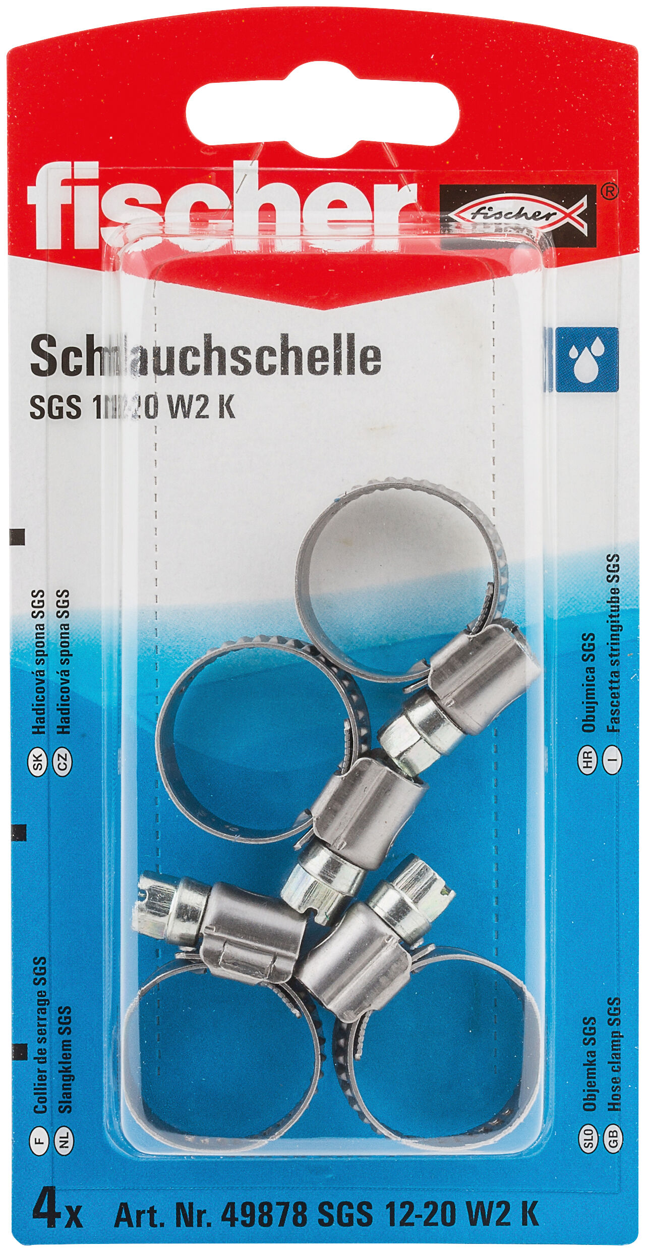 Packaging: "fischer Hose clamp SGS 12 - 20 W2 K"