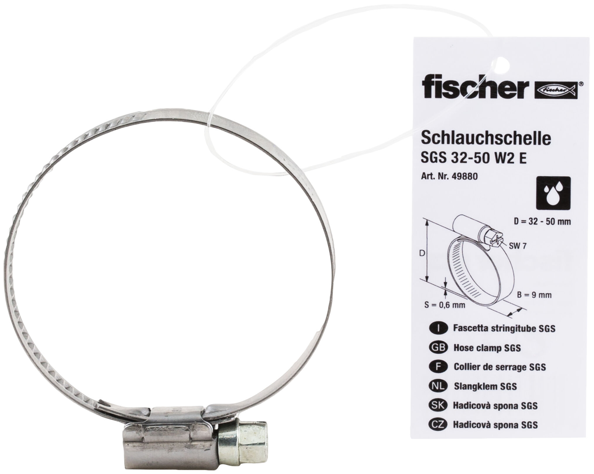 Product Picture: "fischer Hose clamp SGS 32 - 50 W2 E item pricing"