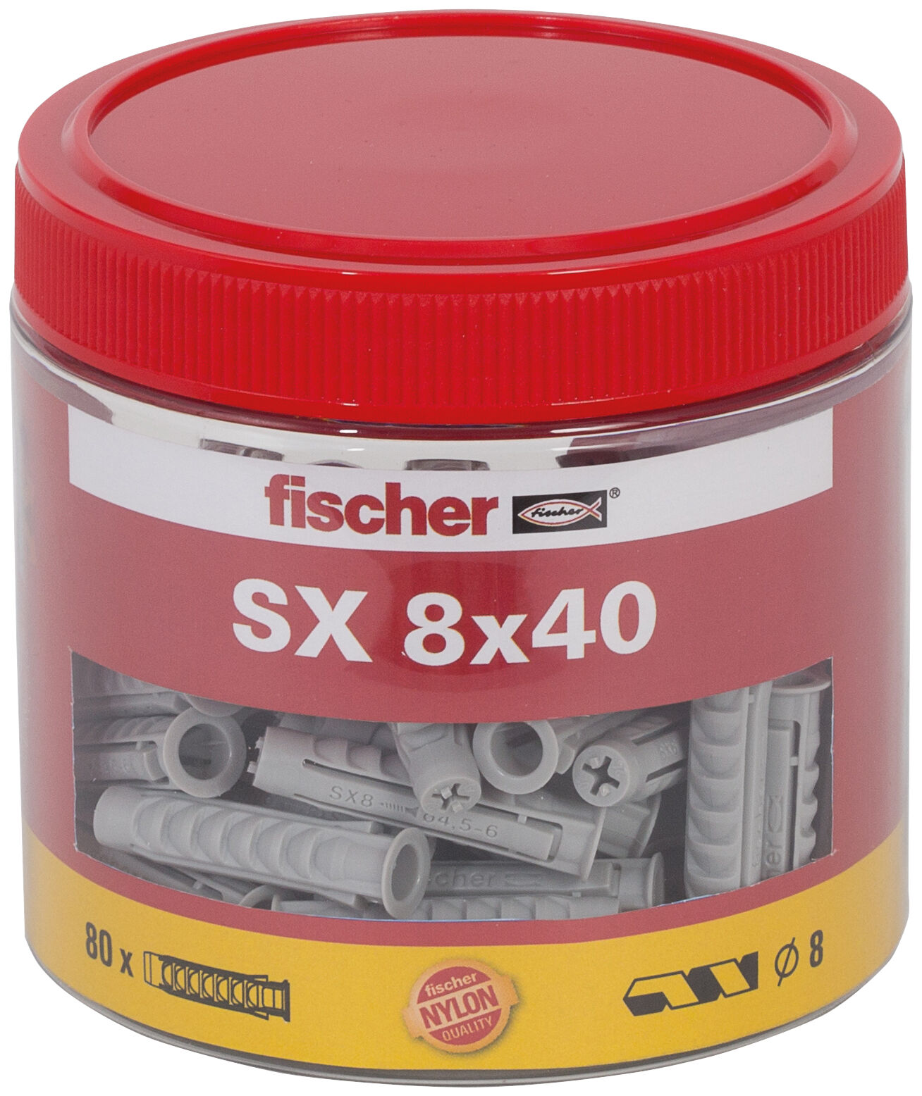 Packaging: "fischer Expansion plug SX 8 x 40 tin"