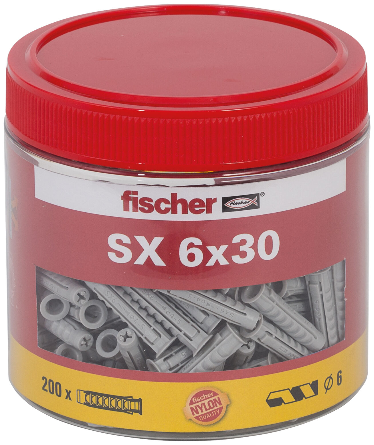 Packaging: "fischer Expansion plug SX 6 x 30 tin"