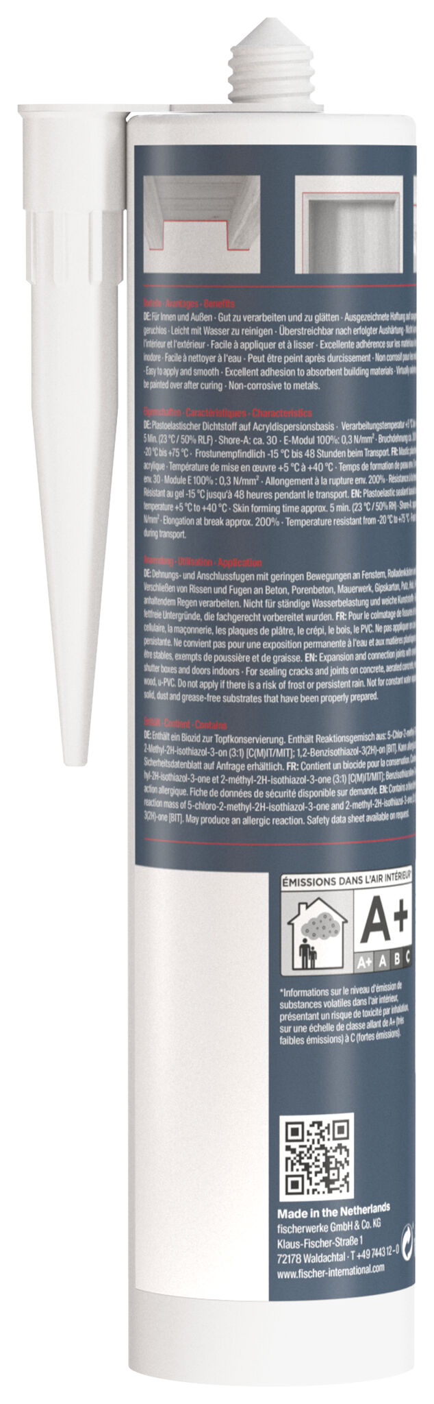 Product Picture: "fischer acrylic sealant Multi AC white 310 ml"
