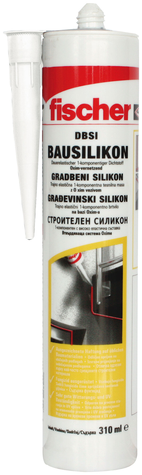 Product Picture: "fischer roof and wall silicone standard DBSI transparent 280 ml"