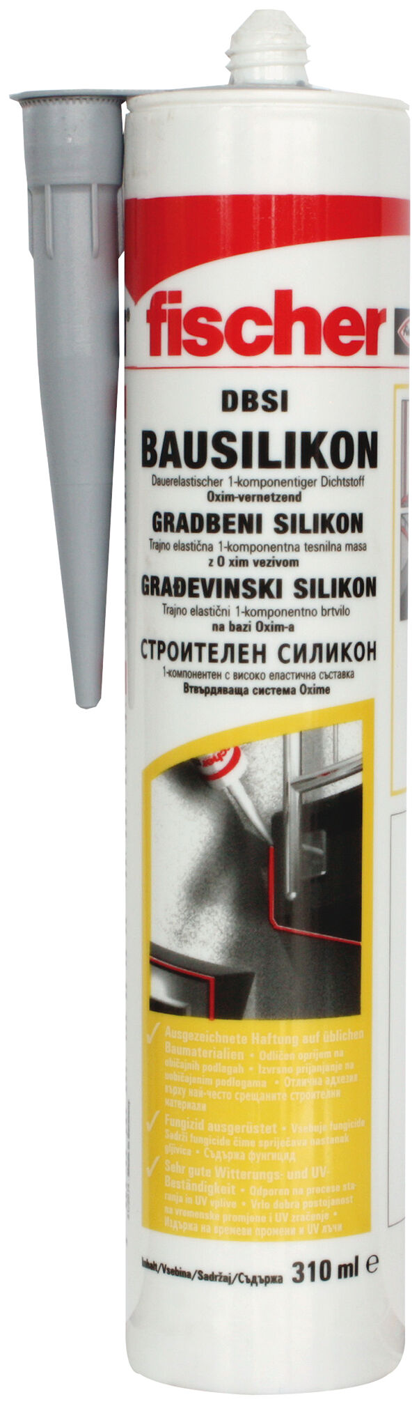 Product Picture: "fischer construction silicone Construction SI concrete grey 280 ml"