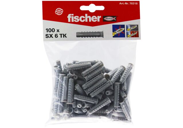 Packaging: "fischer 安全尼龙锚栓 SX 6 T K"