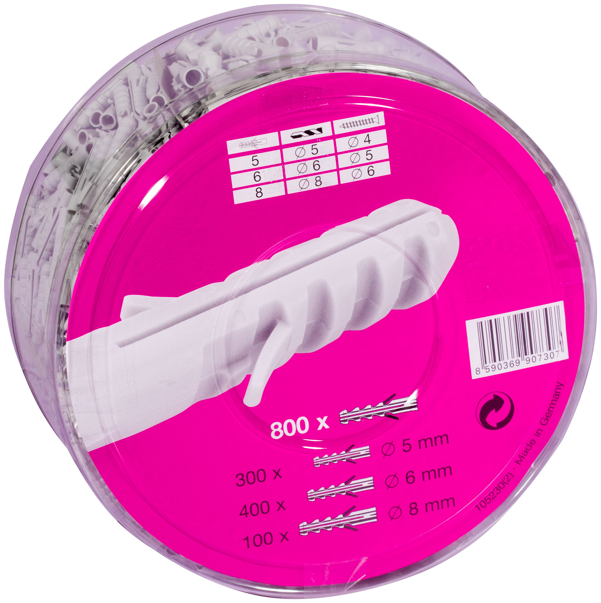 Product Picture: "fischer plug set FSP 5/6/8 in round tin"