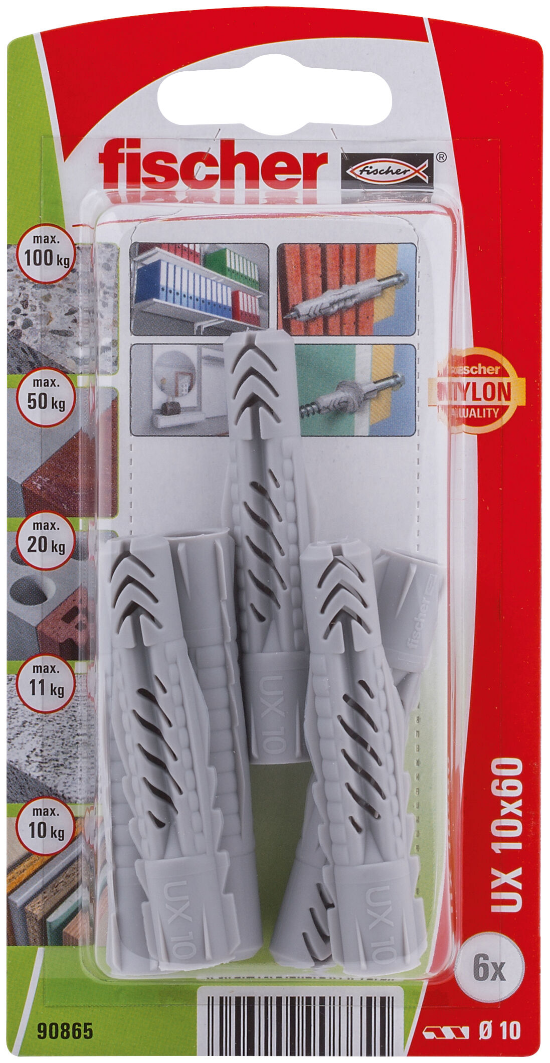 Packaging: "fischer Universal plug UX 10 x 60"