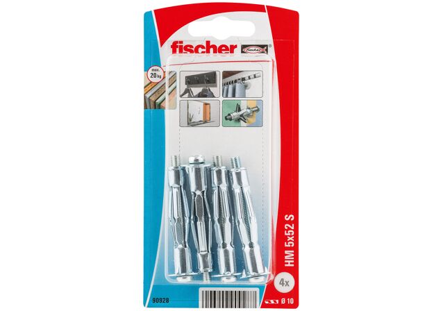 Packaging: "fischer Metal cavity fixing HM 5 x 52 S with screw SB-card"