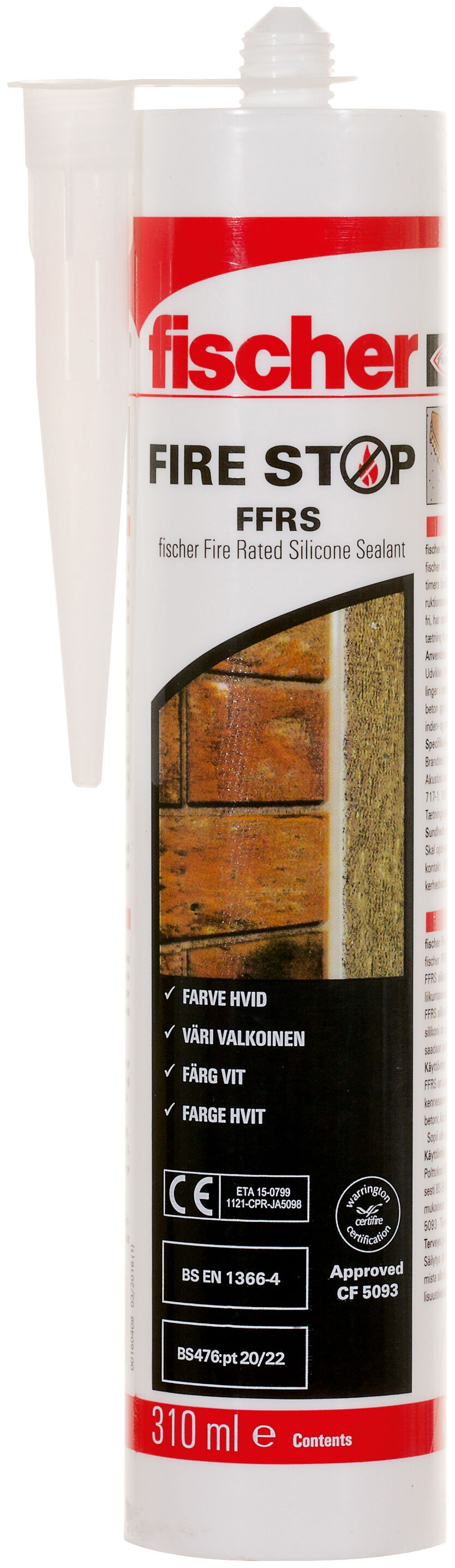 Product Picture: "fischer Fire Rated Silicone Sealant FFRS White 310 ml"