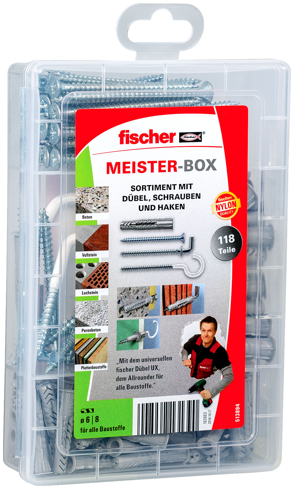 Product Picture: "fischer Meister-Box UX + Screws + Hooks"