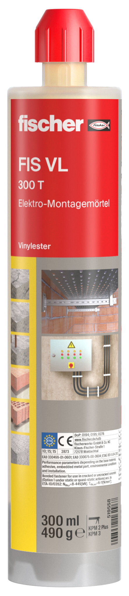 Produktbild: "fischer Elektro-Montagemörtel FIS VL 300 T"