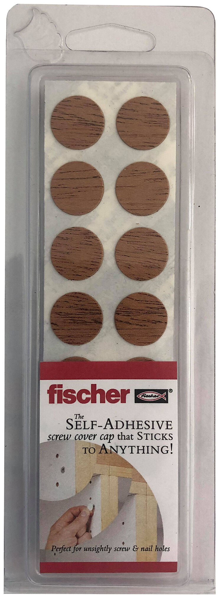 Product Picture: "fischer Dekkhetter selvklebende ø14 mm TRE MAHOGNI BK"