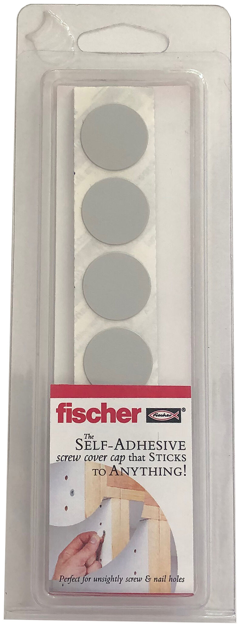Product Picture: "fischer Dekkhetter selvklebende ø18 mm PVC LYS GRÅ BK"