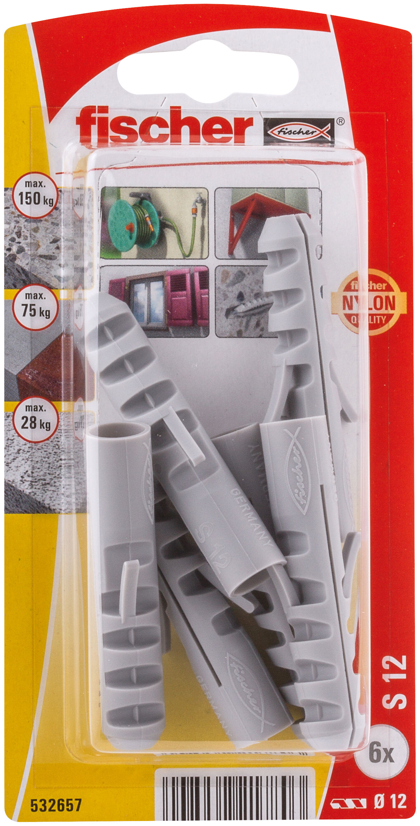 Verpackung: "fischer Dübel S 12"