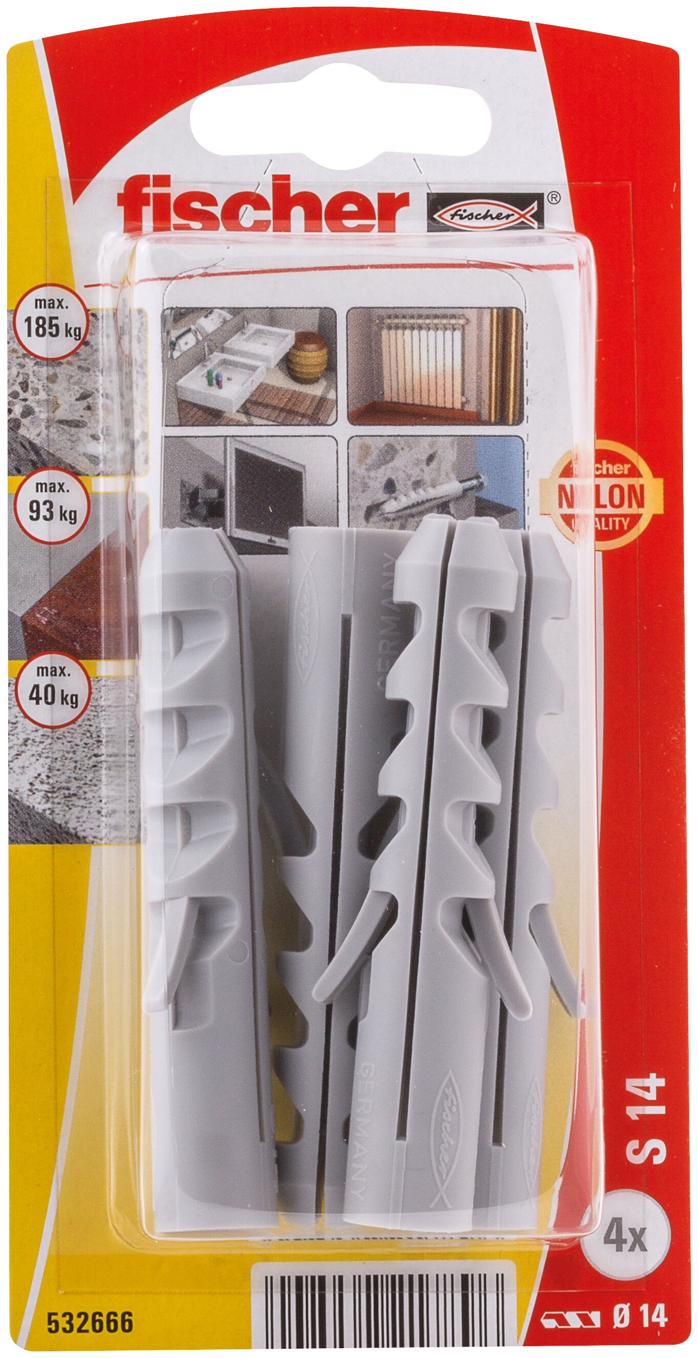 Verpackung: "fischer Dübel S 14"