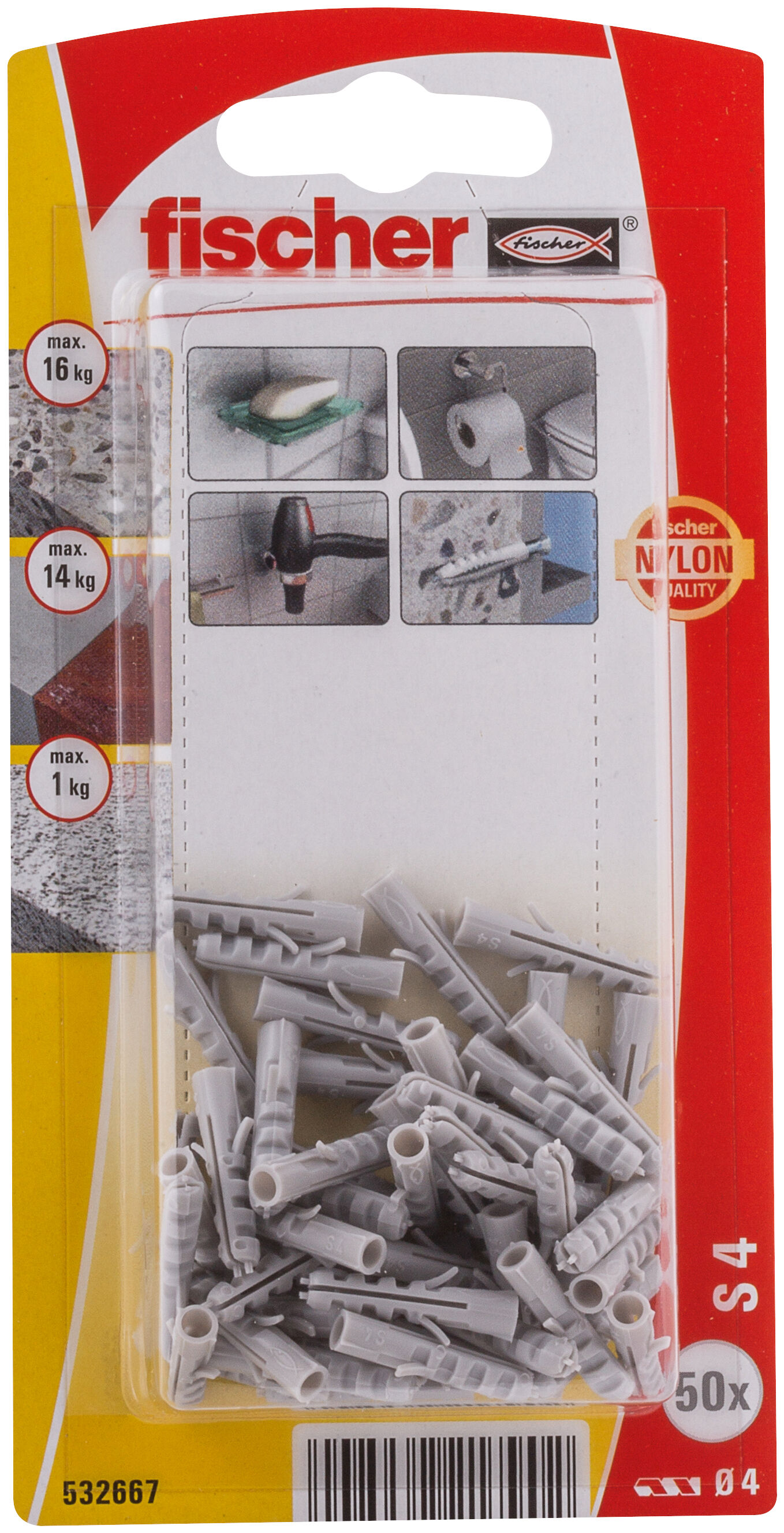 Packaging: "fischer Expansion plug S 4"