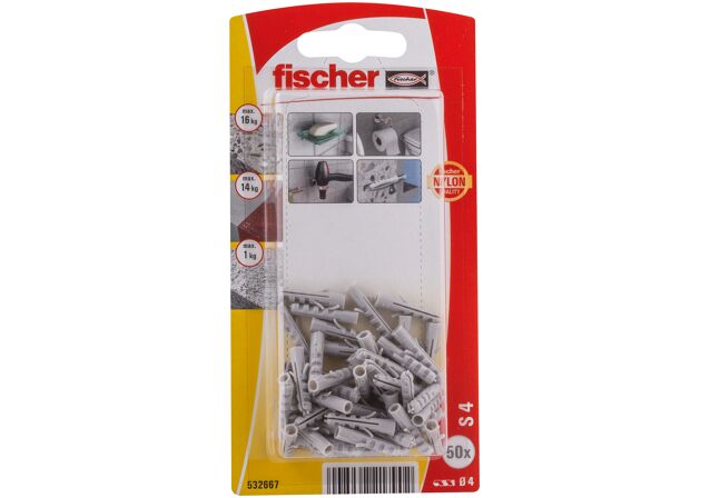 Packaging: "fischer Expansion plug S 4"