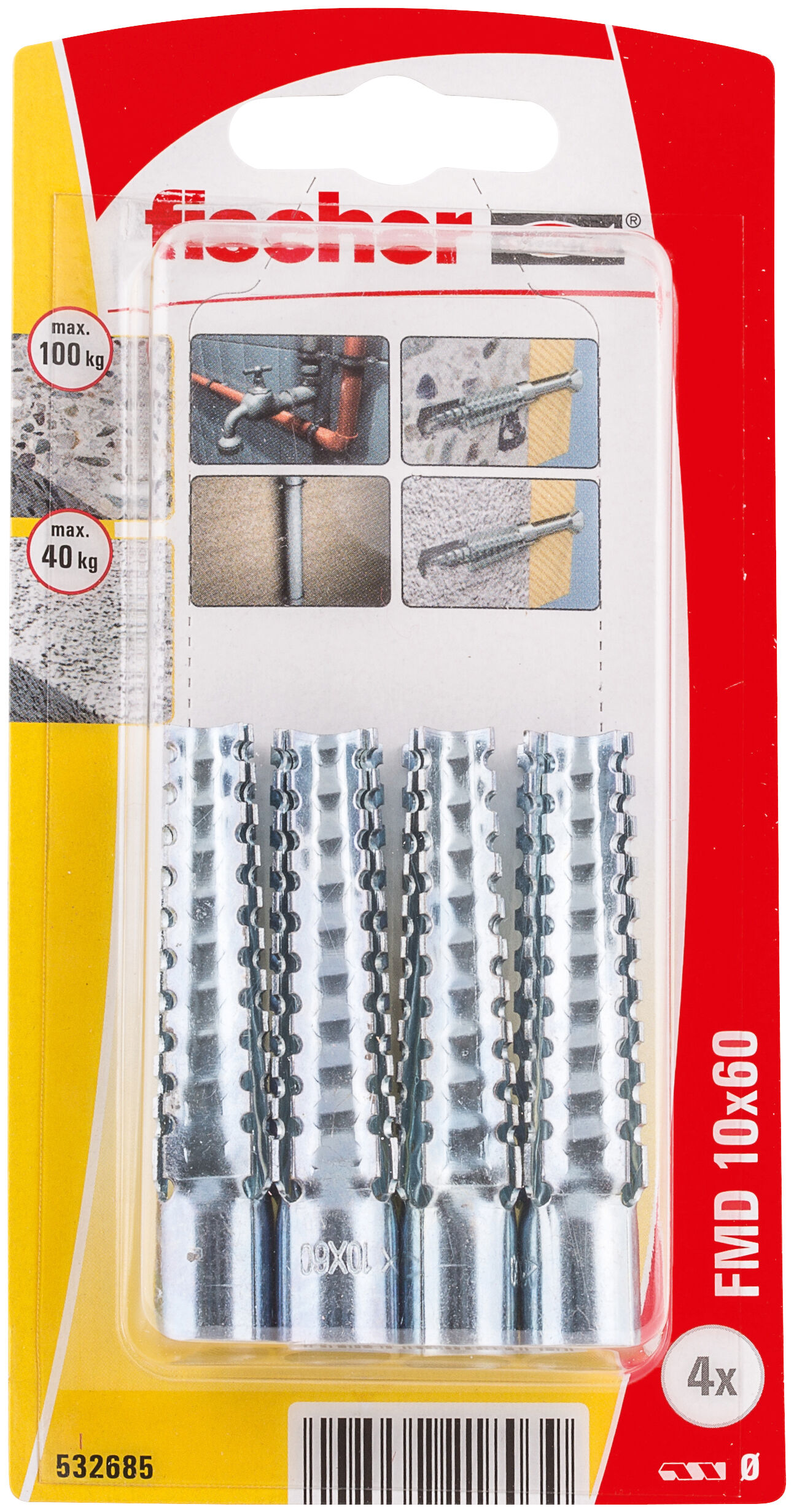 Verpackung: "fischer Metallspreizdübel FMD 10 x 60"
