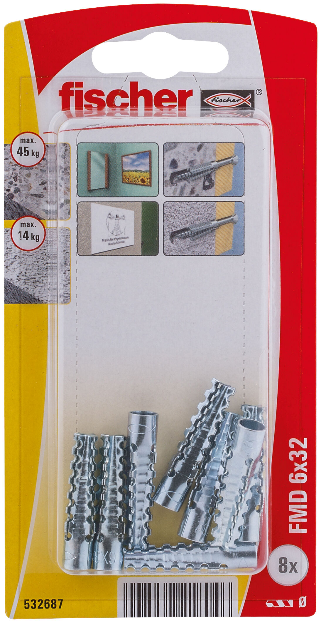 Verpackung: "fischer Metallspreizdübel FMD 6 x 32"