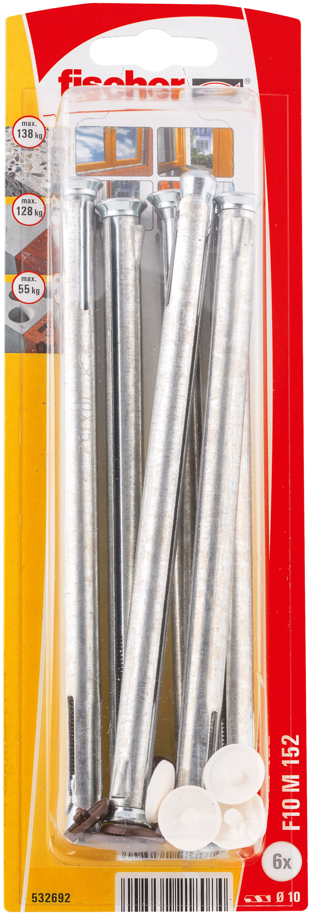Packaging: "fischer Metal frame fixing F 10 M 152 K SB-card"