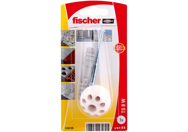 Packaging: "fischer doorstop TS 8 W K NV"