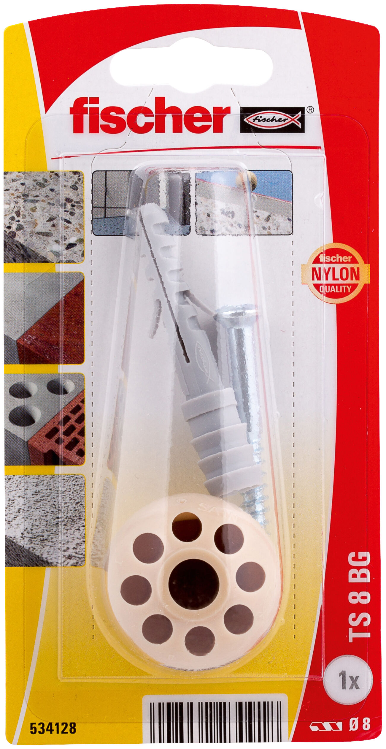 Packaging: "fischer doorstop TS 8 BG K NV"