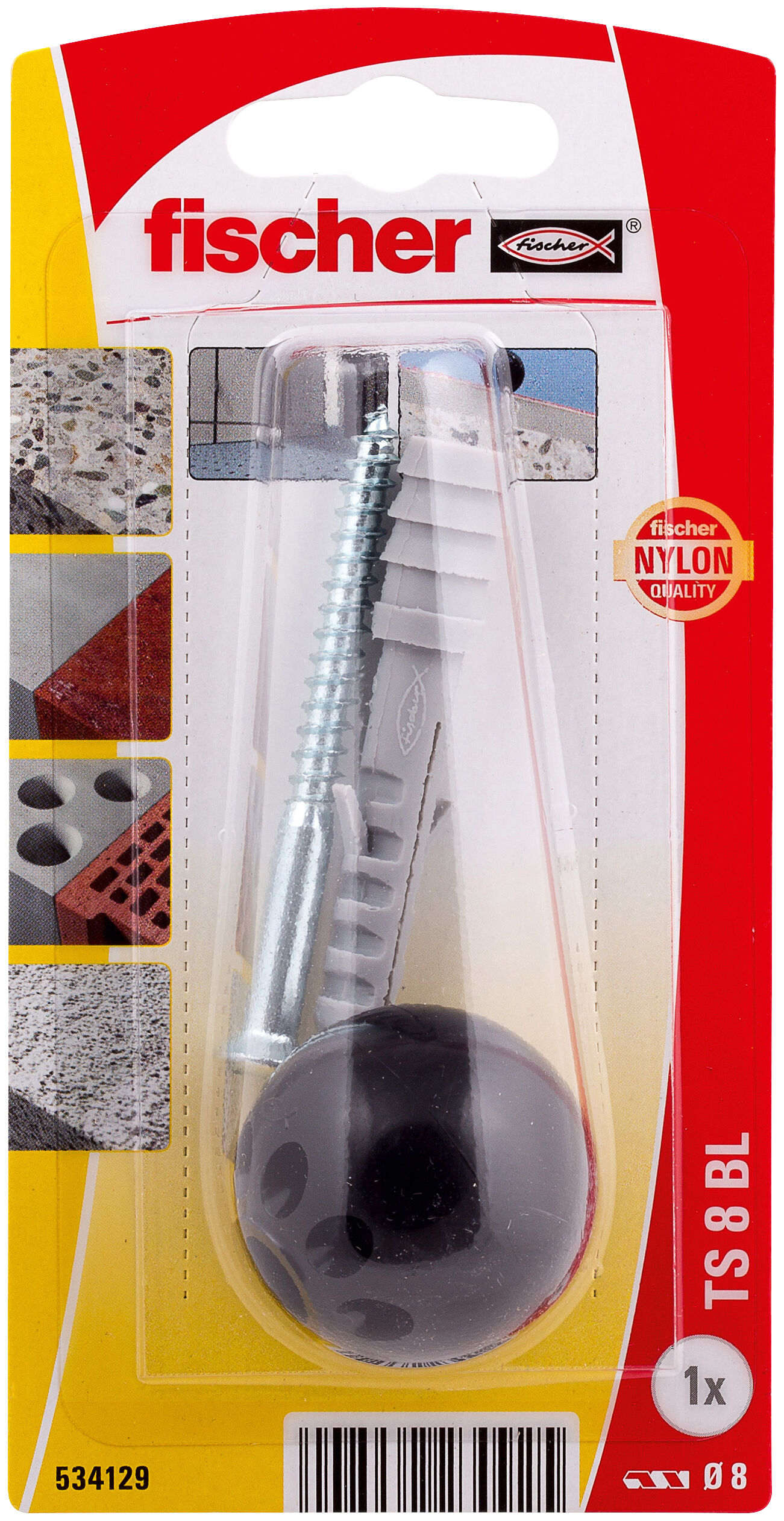 Packaging: "fischer doorstop TS 8 BL K NV"