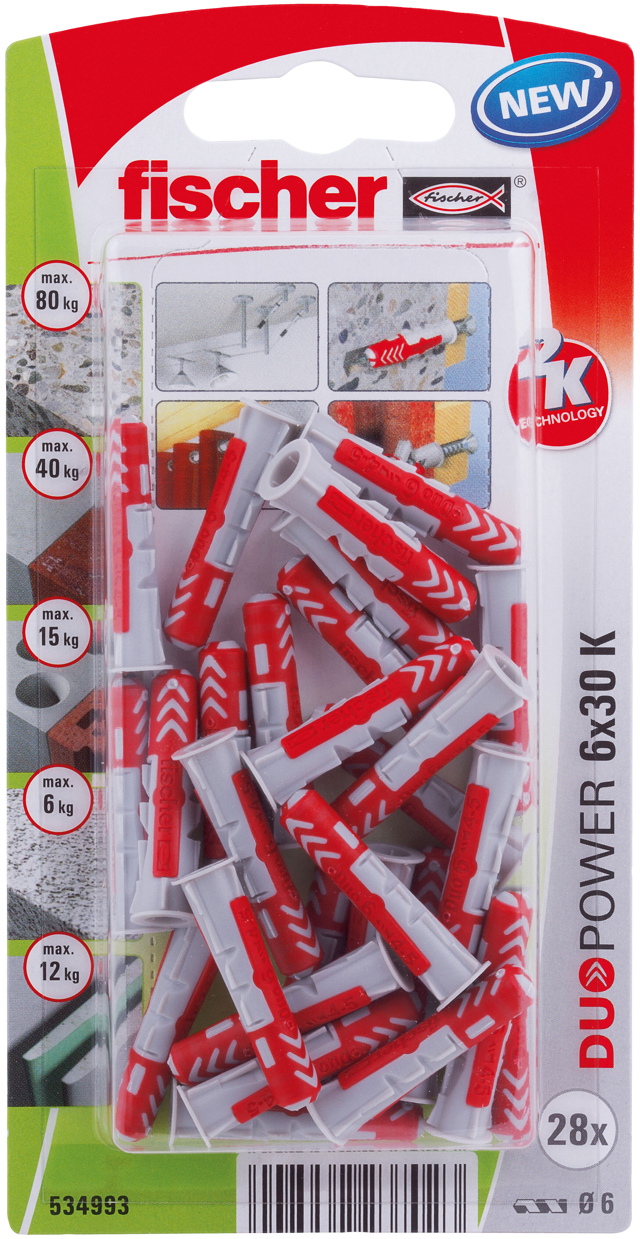 Packaging: "fischer DuoPower 6 x 30"