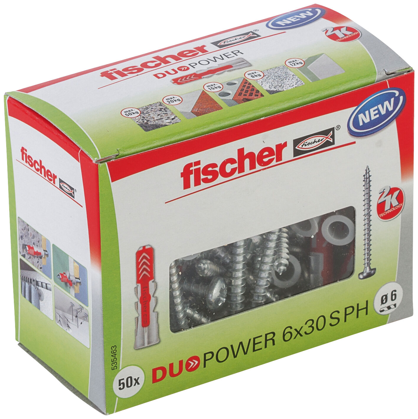 Packaging: "fischer DuoPower 6 x 30 PH Pan head"