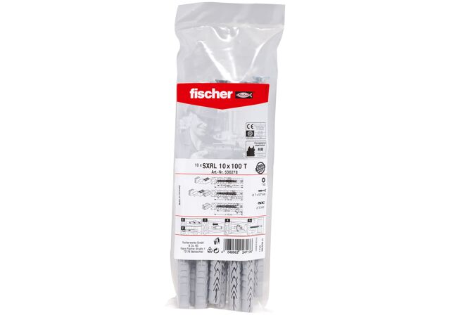 Packaging: "Fixare de cadru fischer SXRL 10 x 100 T oțel placat cu zinc"