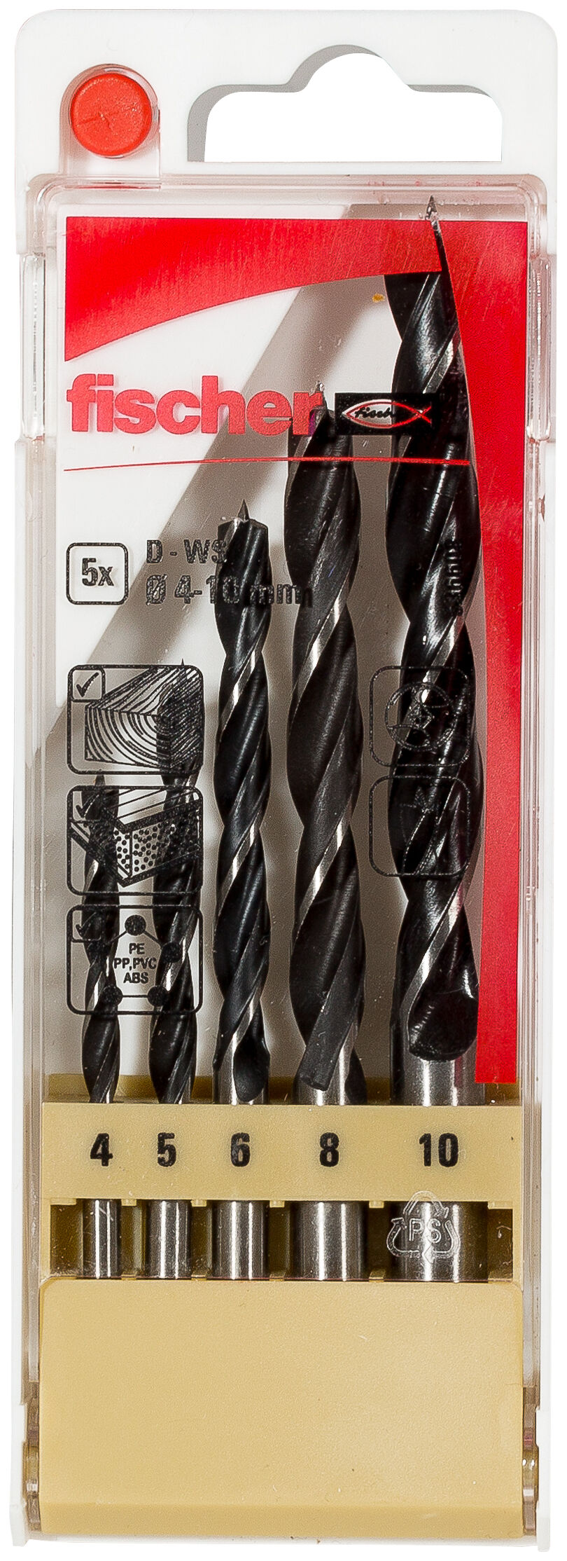 Product Picture: "fischer Wood drill bit D-WS Set 4-10 mm"