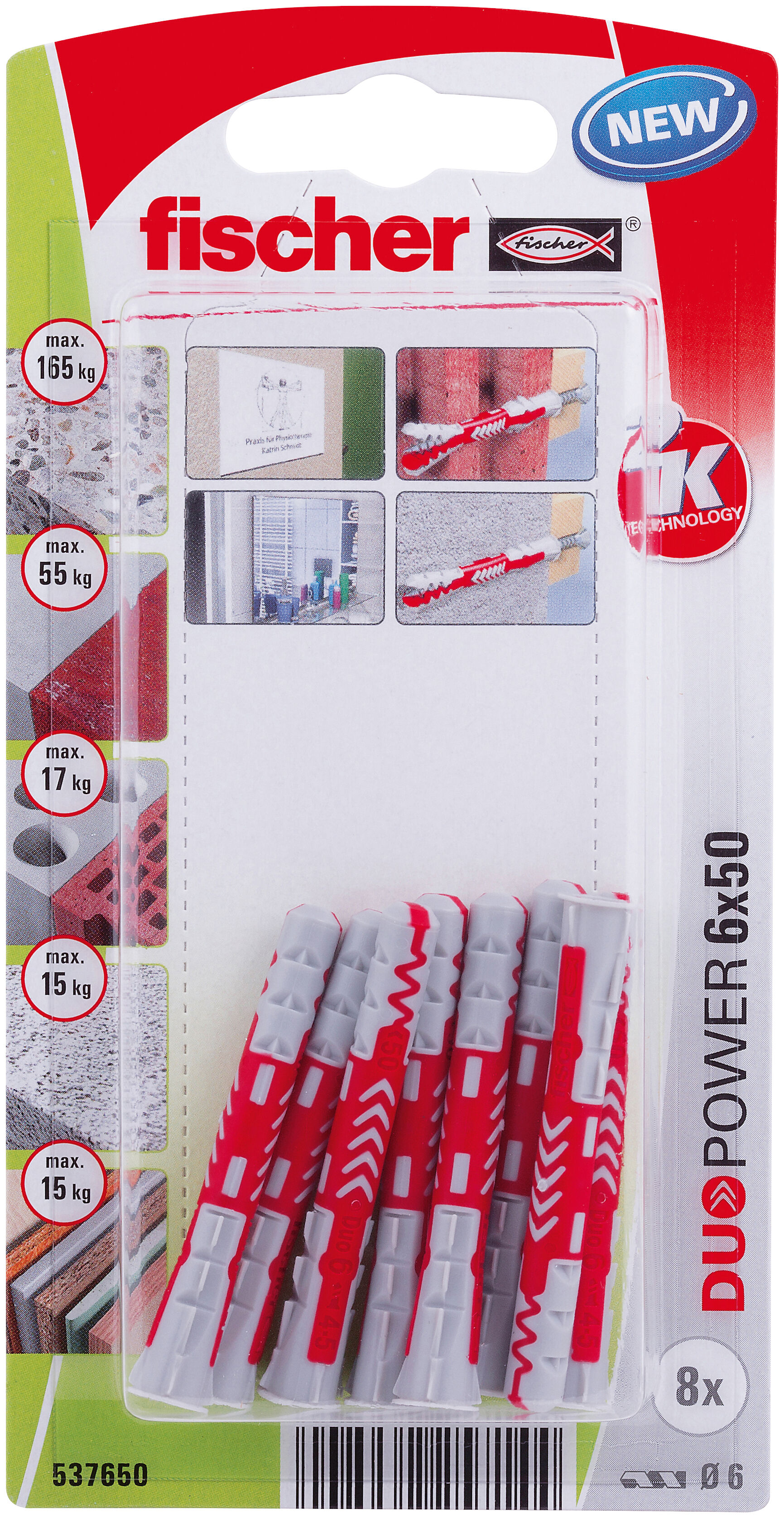Packaging: "fischer DuoPower 6 x 50"