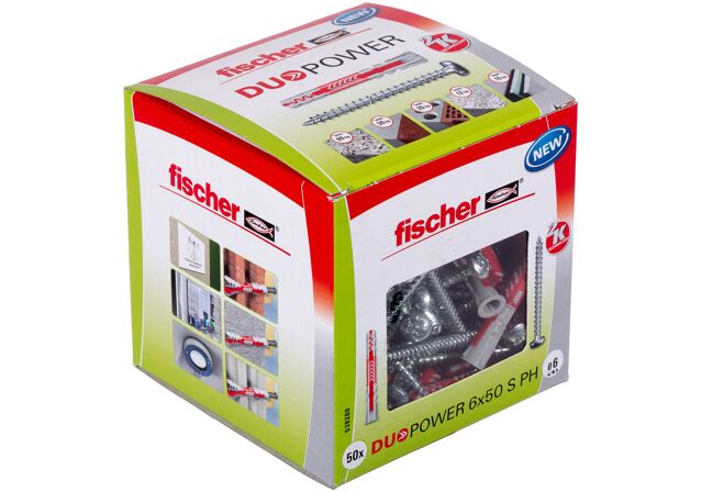 Packaging: "fischer DuoPower 6x50 met bolkopschroef"