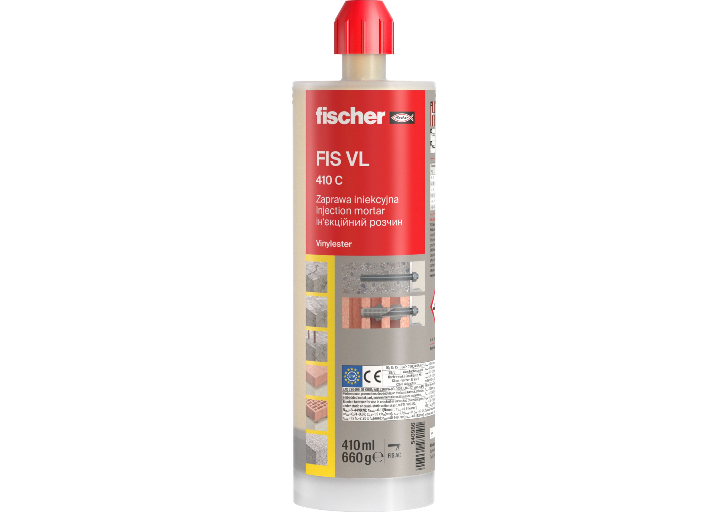 fischer injection mortar FIS VL 410 C