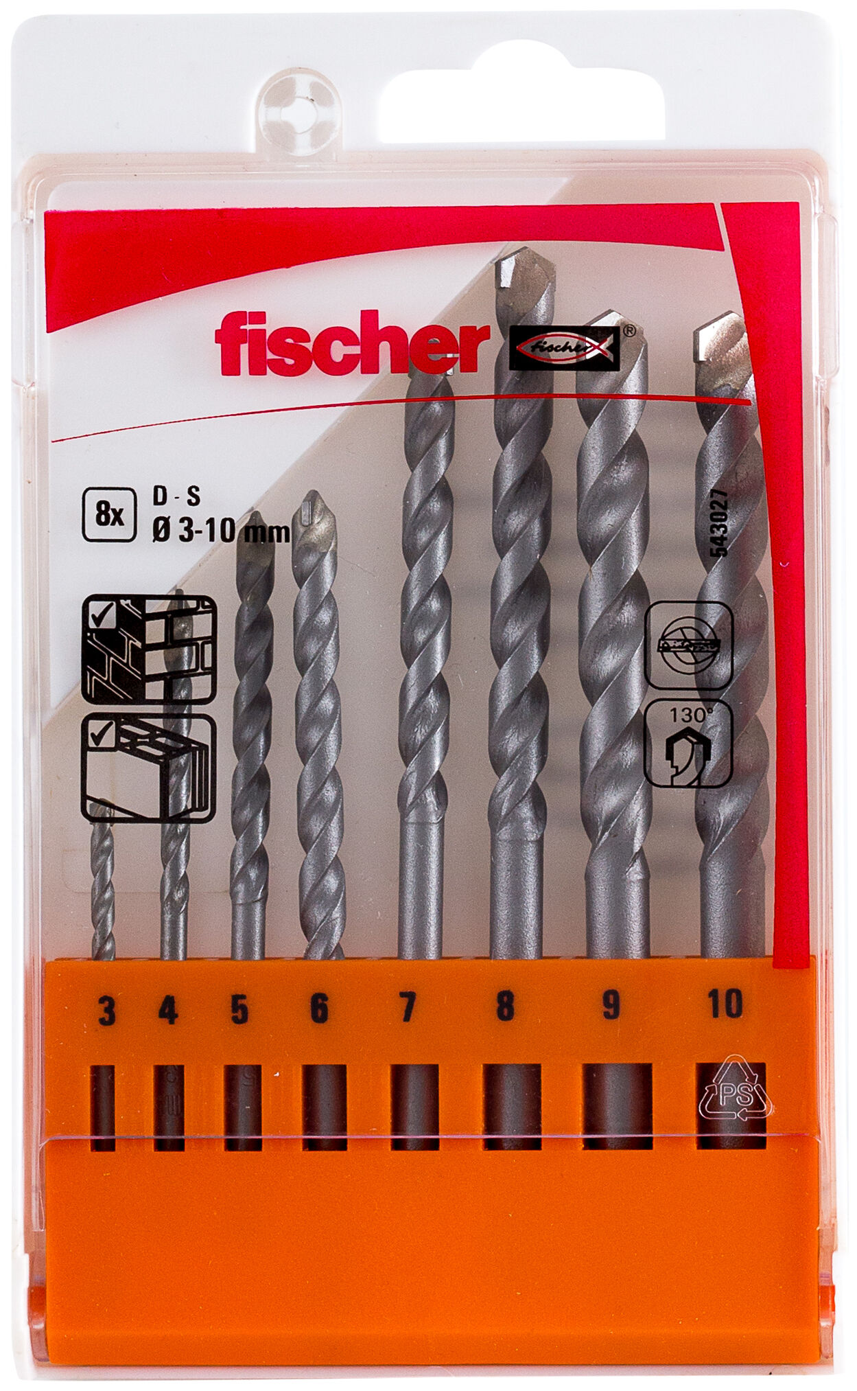 Product Picture: "fischer Stone drill bit D-S Set 3-10 mm (8 pcs)"