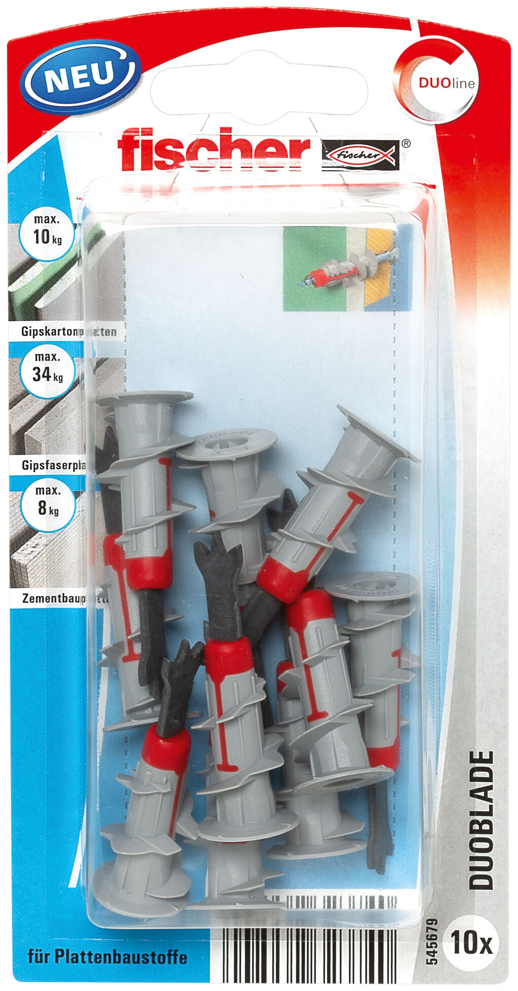 Verpackung: "fischer Gipskartondübel DuoBlade K"