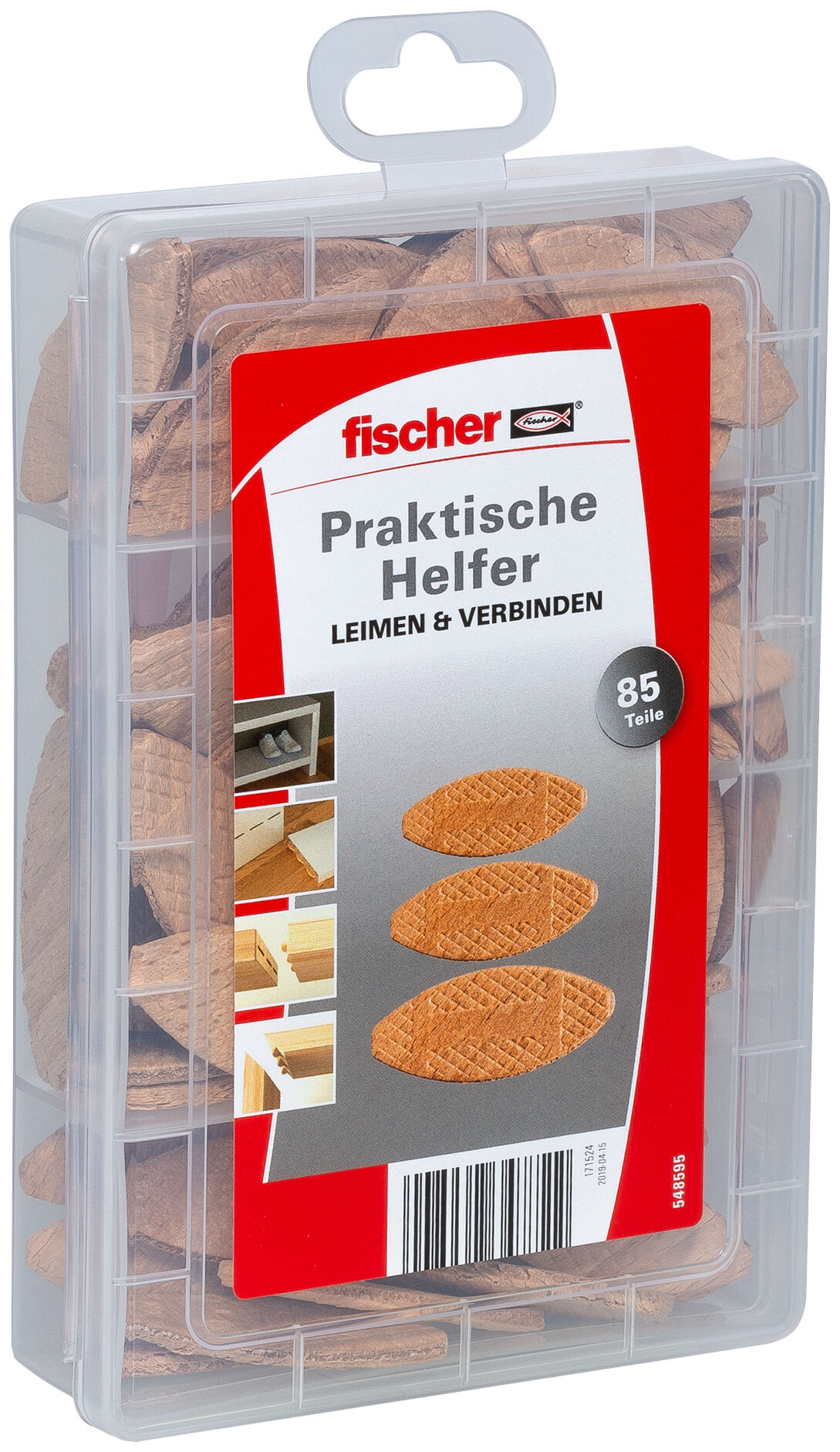 Produktbild: "fischer Praktische Helfer Leimen & Verbinden mit Flachdübeln (85 Teile)"