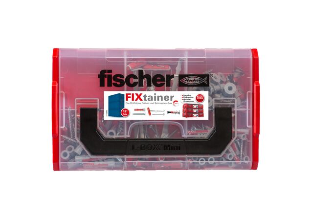Verpackung: "fischer FixTainer DuoLine + Schraube (181 Teile)"