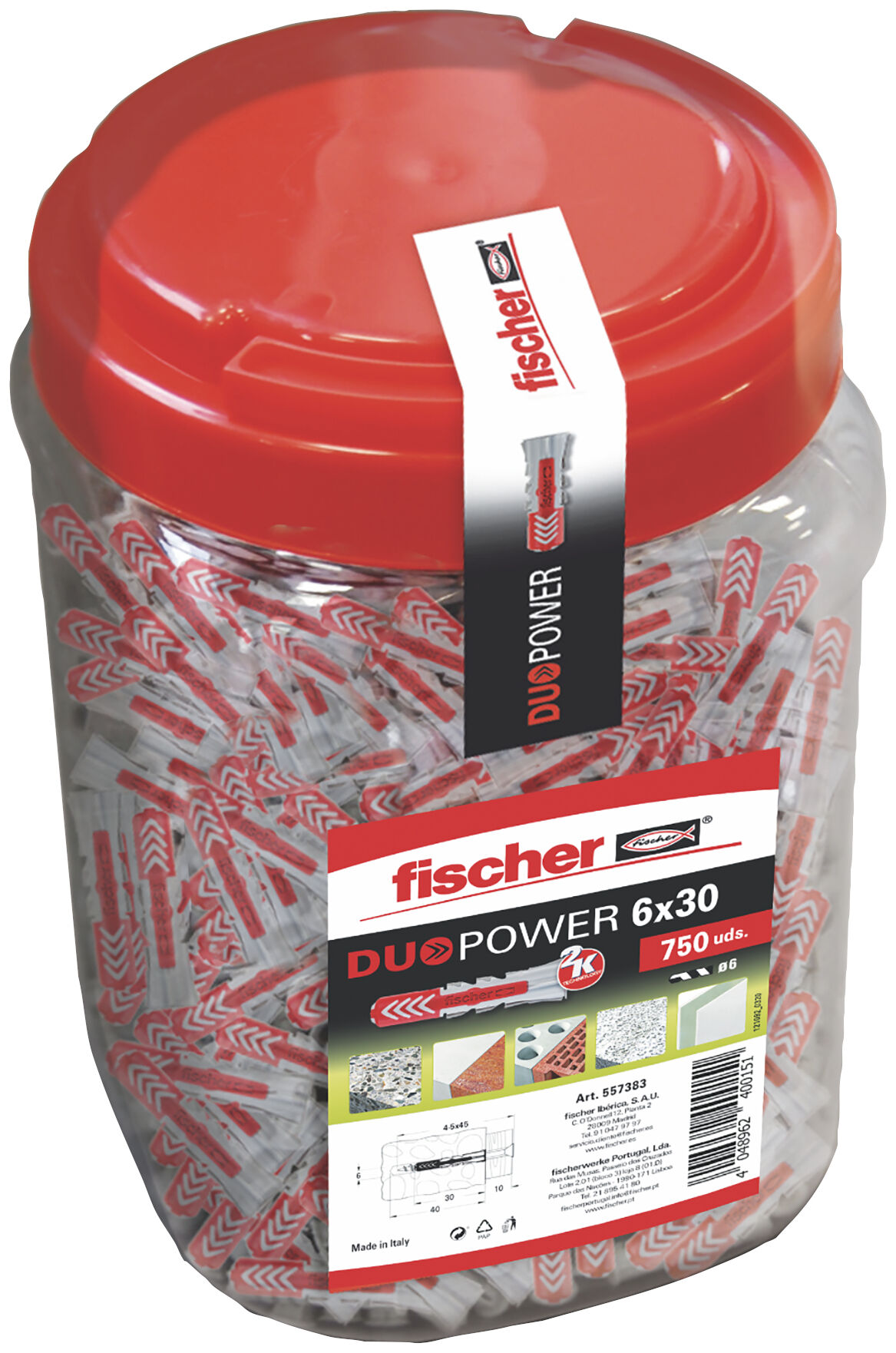 Packaging: "Cubo Tacos DuoPower 6x30 (750 uds.)"