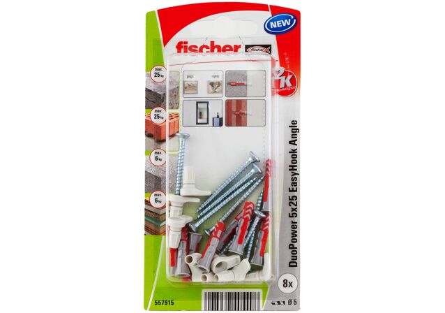 Packaging: "fischer EasyHook Angle DuoPower 5x25 K NV"