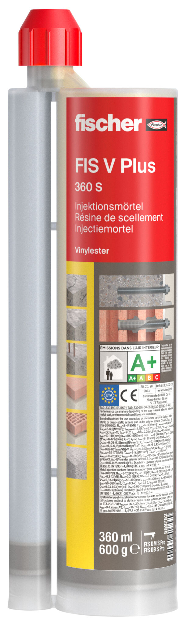 Product Picture: "Grand coffret de 20 résines vinylester FIS V Plus 360 S HWK"