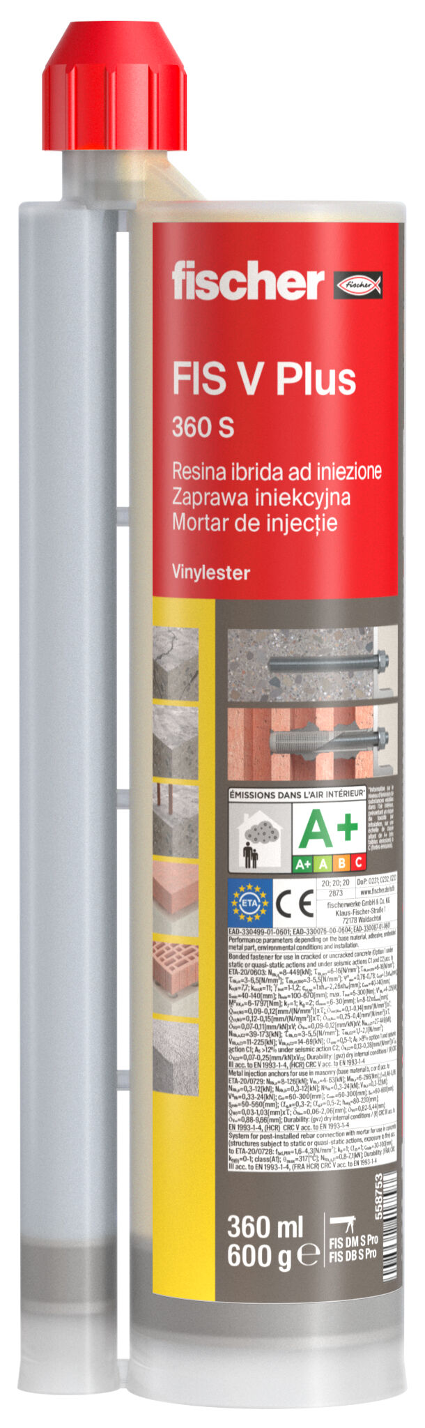 Product Picture: "Adeziv injectabil FIS V Plus 360 S, cutie cu 12 tuburi"