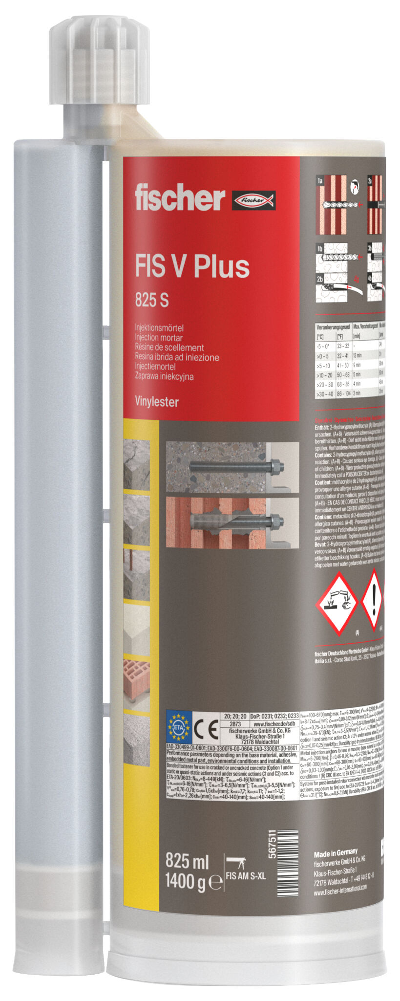 Product Picture: "fischer Injection mortar FIS V Plus 825 S"