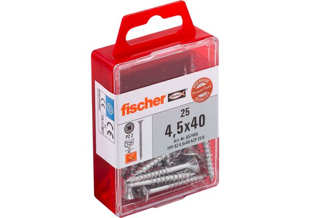 Product Picture: "fischer PowerFast 4,5 x 40 havşa başlı A2 parça dişli çapraz sürüşlü PZ kutusu"