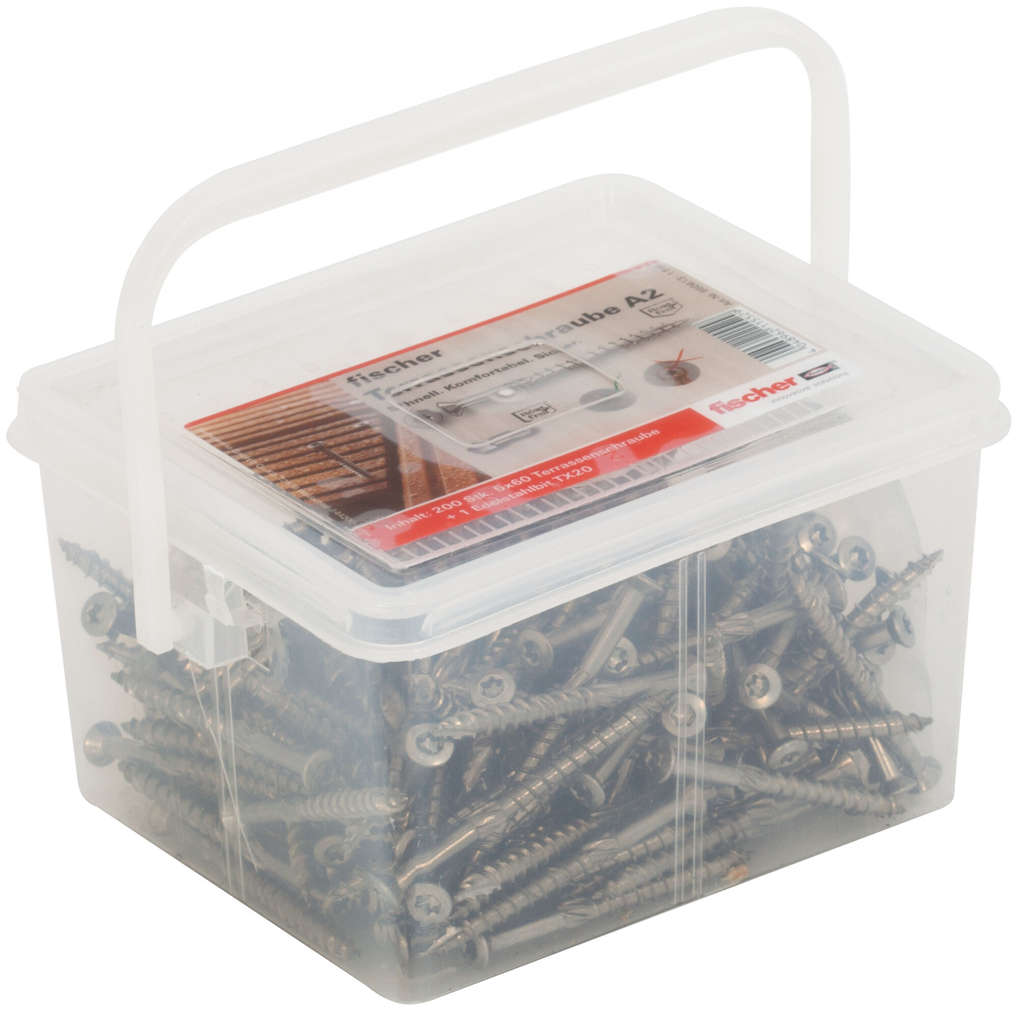 Product Picture: "fischer Terrace screws box FTS-ST 5.0 x 60 A2P B200 Bit"