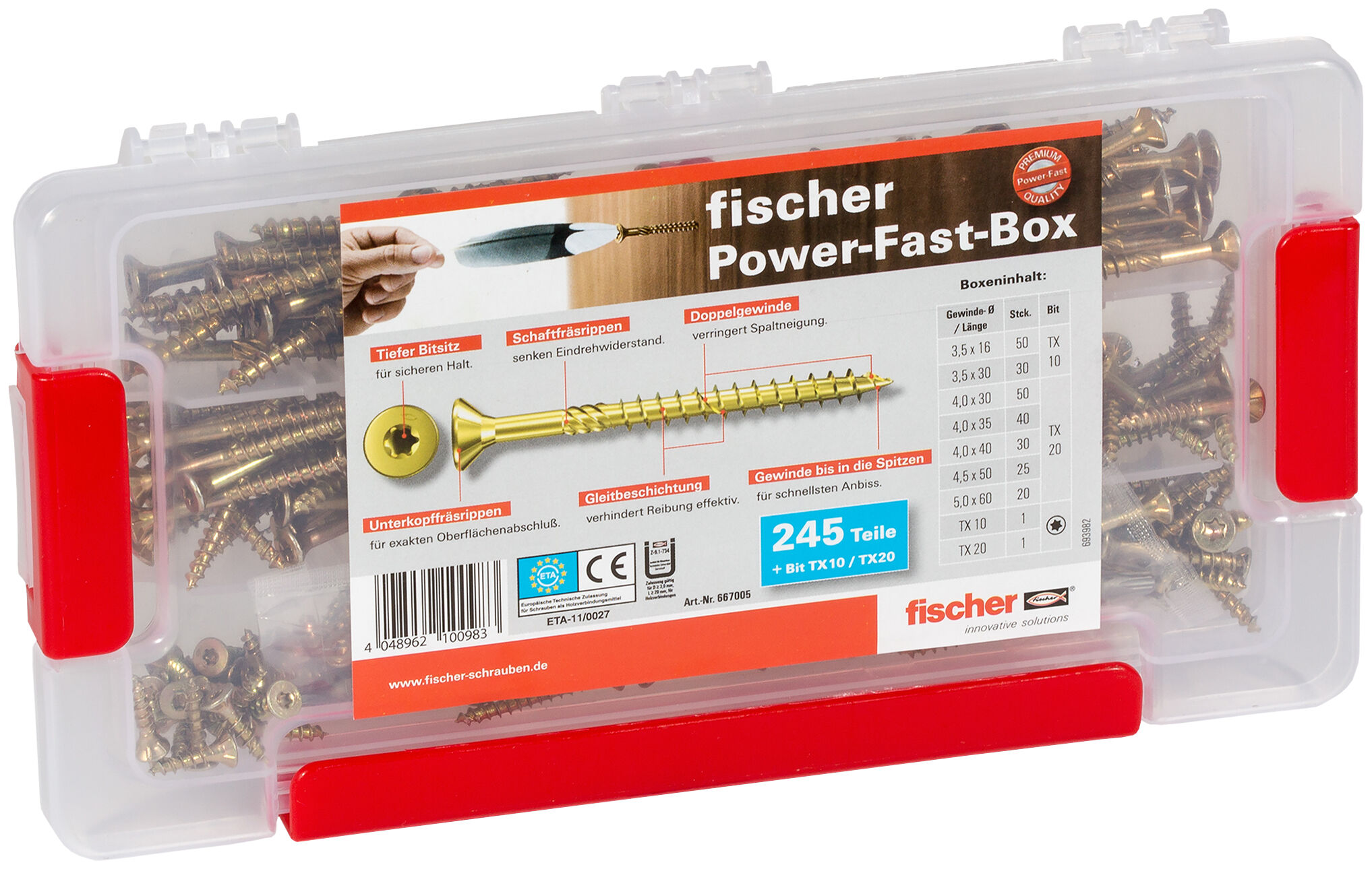 Product Picture: "fischer PowerFast assortment box FAB FPF-ST YZ 245 P"