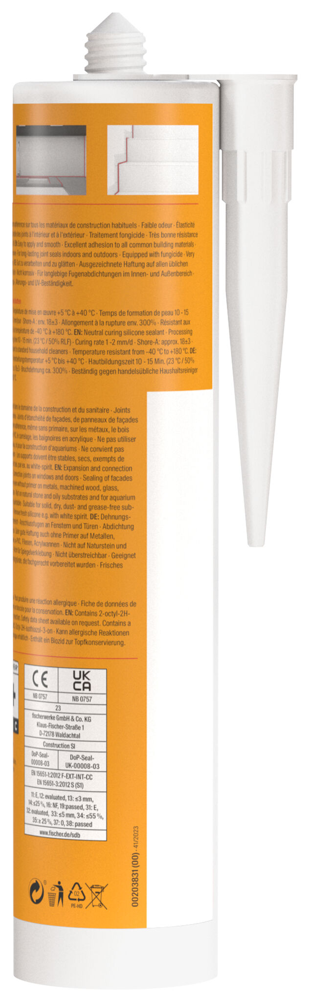 Packaging: "fischer construction silicone Construction SI white 280 ml"