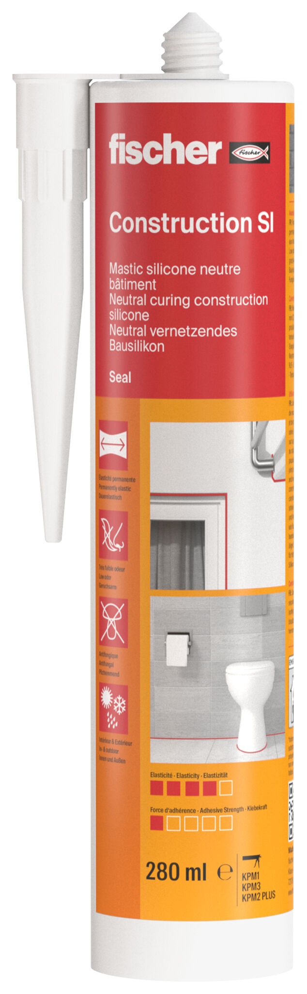 Packaging: "fischer construction silicone Construction SI white 280 ml"