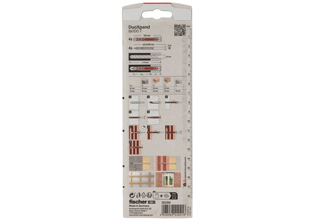 Packaging: "fischer constructieplug DuoXpand 8 x 100 T verzonken kop"